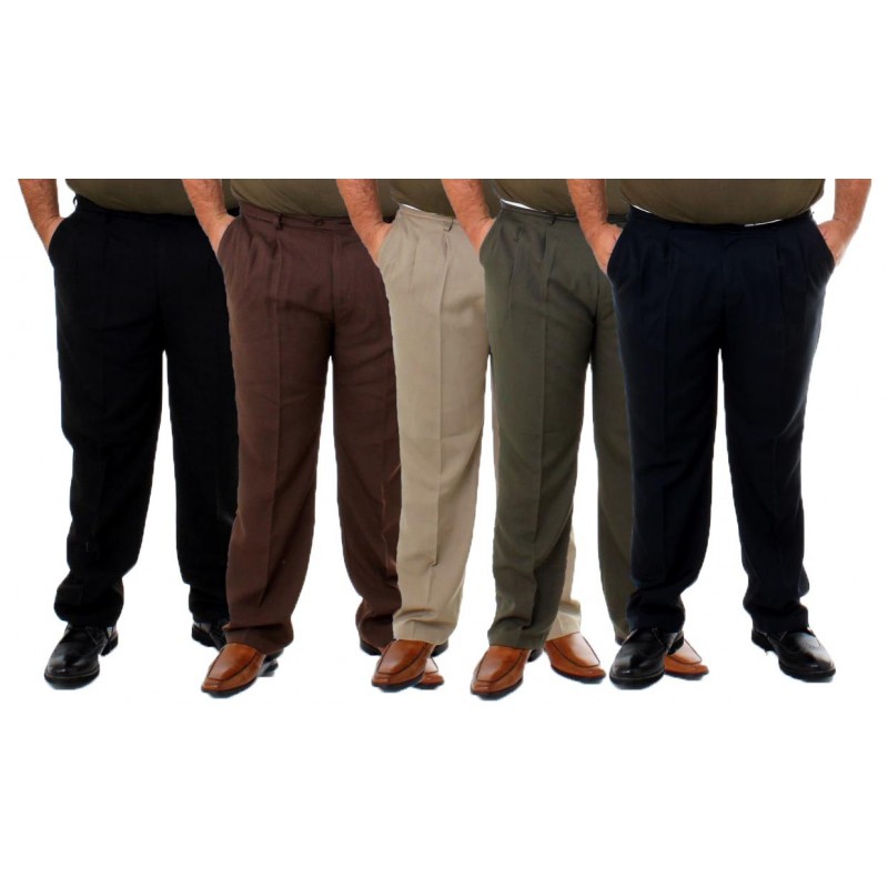 Pantalon casimir de vestir con pinzas 54 para hombre Kotting | ExtraGrandes
