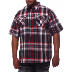 Avalanche - Camisa manga larga diseño negro/rojo/gris 6XL