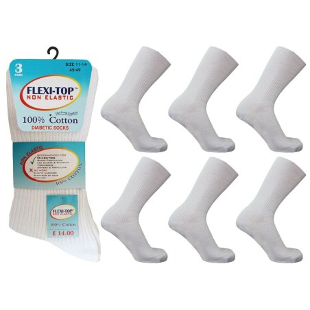 Calcetines diabéticos blancos US12-15 FlexiTop
