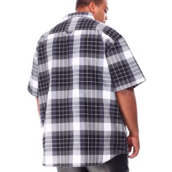 Avalanche - Camisa manga corta cuadrillé negro 6XL